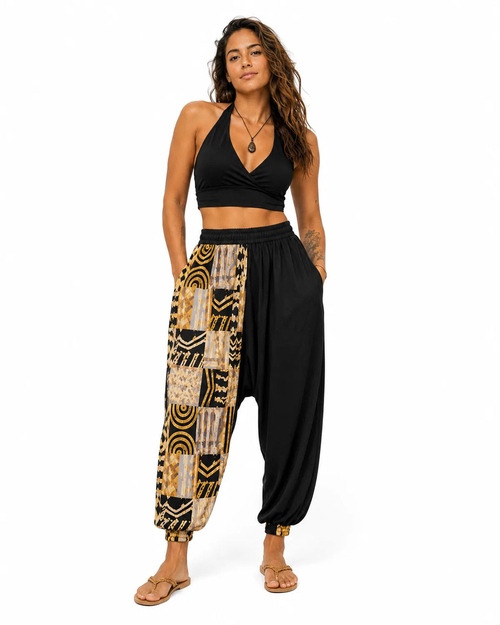 Calça Saruel Ouro Ancestral - frente feminino