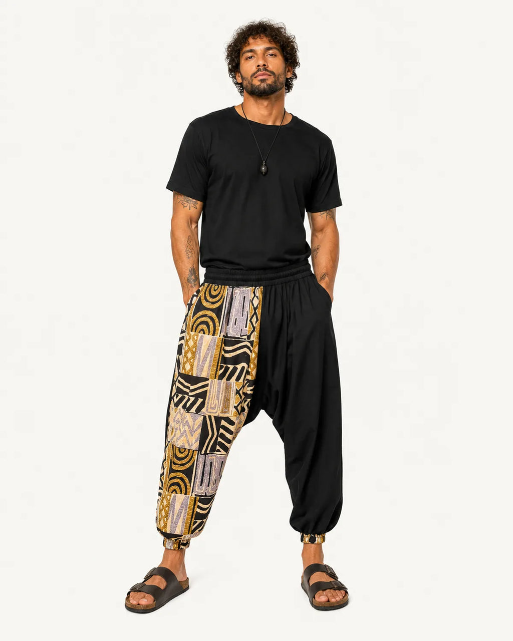 Calça Saruel Ouro Ancestral - frente masculino