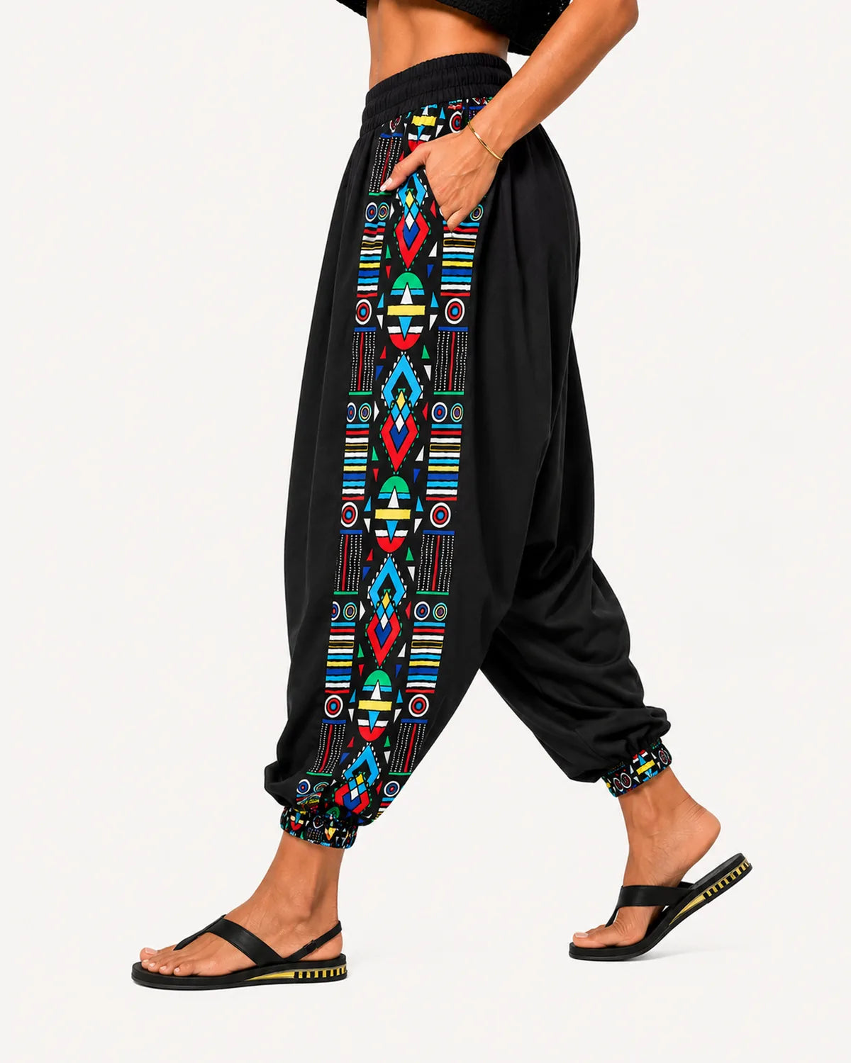 Calça Saruel Ubuntu Colors - lateral feminino